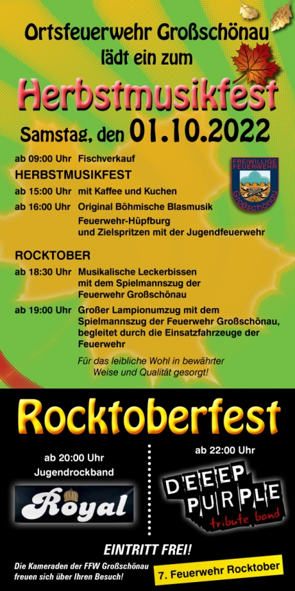 Herbstmusikfest am Samstag, den 01.10.2022
